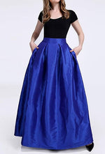 PROMLINK Women High Waist Maxi Skirts A-Line Skirt Dress Floor Length