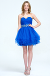 Ball-Gown/Princess Sweetheart Short/Mini Tulle Homecoming Dress With Sequins Belt