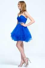 Ball-Gown/Princess Sweetheart Short/Mini Tulle Homecoming Dress With Sequins Belt