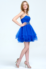 Ball-Gown/Princess Sweetheart Short/Mini Tulle Homecoming Dress With Sequins Belt