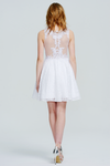 A-Line V-neck Mini/Short Chiffon Homecoming Dress With Lace Beading