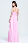 A-Line Strapless Sweetheart Floor-Length Chiffon Bridesmaid Dress With Front Ruffle