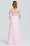 A-Line Scoop Neckline Floor-Length Lace Sweetheart Top Chiffon Bridesmaid Dress