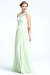 A-Line Scoop Neckline Floor-Length Sweetheart Top Chiffon Bridesmaid Dress With Lace Emblished