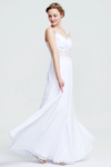 A-Line Sweetheart Neckline Floor-Length Sheer Waist Bridesmaid Dress With Beading Flowers