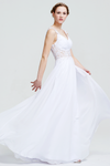 A-Line Sweetheart Neckline Floor-Length Sheer Waist Bridesmaid Dress With Beading Flowers