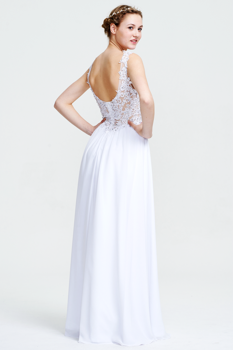 A-Line Sweetheart Neckline Floor-Length Sheer Waist Bridesmaid Dress With Beading Flowers