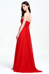 A-Line Strapless Sweetheart Floor-Length Chiffon Prom Dress With Ruffle