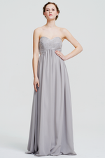 A-Line Strapless Sweetheart Floor Length Prom Dress With Beading Top