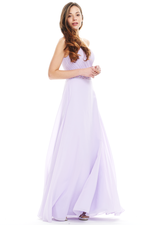 A-Line One Shoulder Ruffle Chiffon Floor Length Prom Dress With Beading