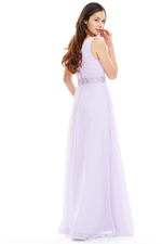 A-Line One Shoulder Ruffle Chiffon Floor Length Prom Dress With Beading