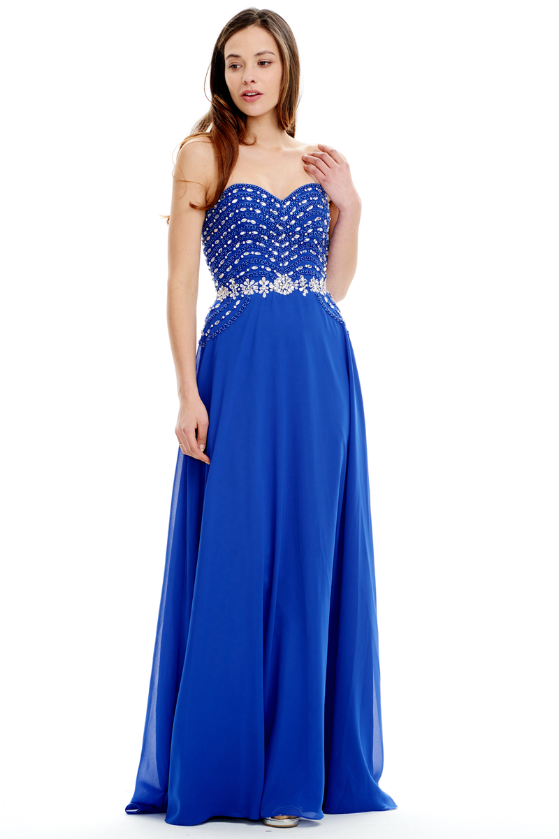 A-Line Strapless Sweetheart Floor Length Mermaid Prom Dress With Beading Top