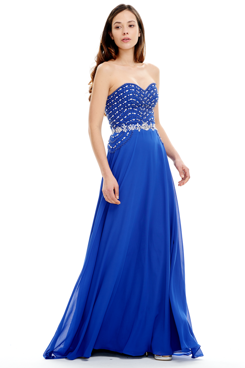 A-Line Strapless Sweetheart Floor Length Mermaid Prom Dress With Beading Top