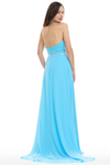 A-Line Halter Scoop Neck Sheer Sweetheart Prom Dress With Beading