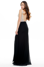 Trumpet/Mermaid V-neck Sweep Train Floor Length Prom Dress With Top Beading