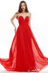 A-Line Burgundy Sweetheart Ruffle Floor Length Bridesmaid Dress