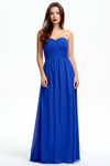 A-Line Strapless Sweetheart Floor-Length Chiffon Bridesmaid Dress With Ruffle