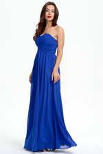 A-Line Strapless Sweetheart Floor-Length Chiffon Bridesmaid Dress With Ruffle