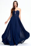 A-Line Strapless Sweetheart Floor-Length Chiffon Bridesmaid Dress With Beading