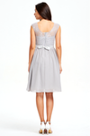 A-Line Scoop Neck Mini/Short Lace Top Chiffon Bridesmaid Dress