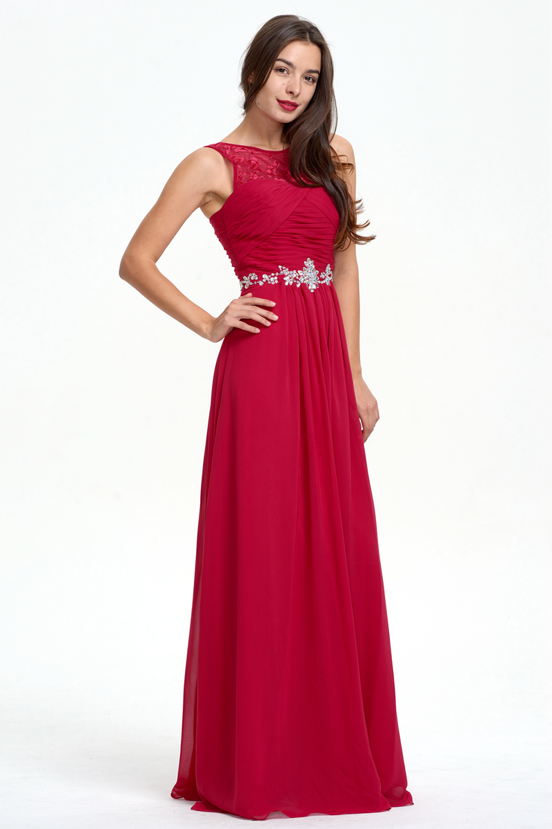 A-Line Scoop Neckline Sweetheart Ruffle Top Chiffon Bridesmaid Dress W promlinks A-Line Scoop Neckline Sweetheart Ruffle Top Chiffon Bridesmaid Dress W promlinks