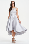 A-Line Scoop Neckline Sweetheart Hign Low Homecoming Dress With Lace