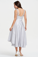 A-Line Scoop Neckline Sweetheart Hign Low Homecoming Dress With Lace