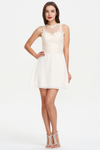 A-line Scoop Neck Sweetheart Mini/Short Chiffon Homecoming Dress With Beading