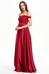 A-line Off Shoulder A-line Sweetheart Prom Dress With Beading